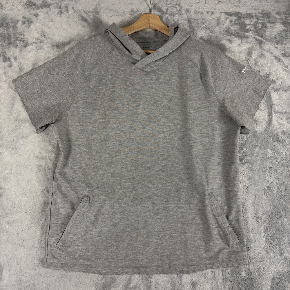Mizzen Main Proflex Hoodie Mens Large Steel Gray Pullover Stretch Pockets READ!